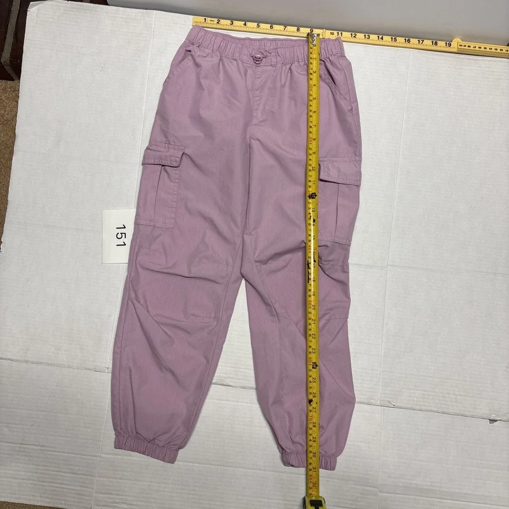 Cat & Jack Girls Pink Rose Parachute Cargo Pants Size M 8 Utility Tapered Leg